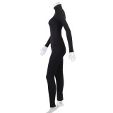 Solid Color Zipper Yoga Sport Two Piece Pants Set GJYO-917051
