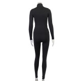 Solid Color Zipper Yoga Sport Two Piece Pants Set GJYO-917051