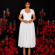 V Neck Short Sleeve Backless Pleated Maxi Dress GJYO-302515