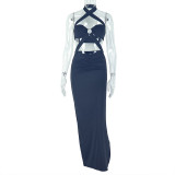 Sexy Halterneck Backless Split Maxi Dress GJYO-302351