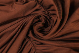 Halterneck V Neck Ruched Long Dress GJYO-303530