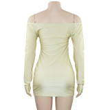 Off Shoulder Backless Mini Dress GAXB-D005DS