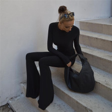 Sexy Backless Long Sleeve Flare Jumpsuit GJYO-003871