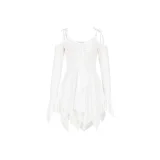 Solid Color Irregular Sling Mini Dress ASL-6696