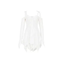 Solid Color Irregular Sling Mini Dress ASL-6696