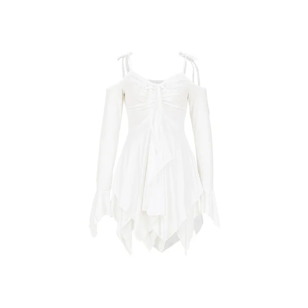 Solid Color Irregular Sling Mini Dress ASL-6696