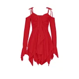 Solid Color Irregular Sling Mini Dress ASL-6696
