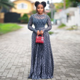 Print Long Sleeve Maxi Dress GJYO-303367