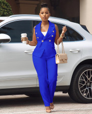 Sleeveless Vest Blazer Two Piece Pants Set AIL-032