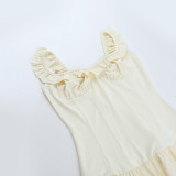 Sleeveless Solid Color Sling Mini Dress FL-25273