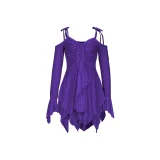 Solid Color Irregular Sling Mini Dress ASL-6696