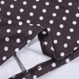 Polka Dots Print V Neck Mini Dress FL-25387