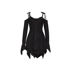 Solid Color Irregular Sling Mini Dress ASL-6696