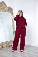 Fleece-Lined Hoodie Sweatshirt Casual Two-Piece Pants Set BLX-63010
