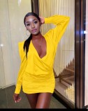 Solid Color Backless Mini Dress GMYU-6510