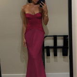 Deep V Neck Off Shoulder Evening Dress FL-25054