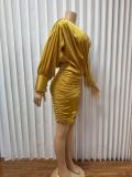 Solid Color Backless Mini Dress GMYU-6510
