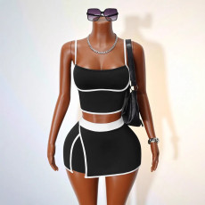 Color Block Sport Sling Two Piece Skirts Set GHYX-5162