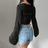 Long Sleeve Knits Hollow Out Cardigan Coat GMJF-50173