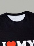 Letter Print Short Sleeve T Shirt Two Piece Short Set SH-391470