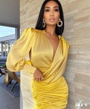 Solid Color Backless Mini Dress GMYU-6510