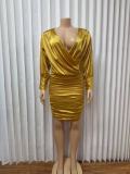 Solid Color Backless Mini Dress GMYU-6510