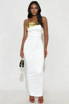 One Shoulder Solid Color Maxi Dress GMYU-9253