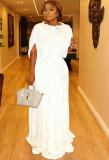 Solid Color Press Pleated Maxi Dress GMYU-11045