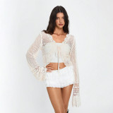 Long Sleeve Knits Hollow Out Cardigan Coat GMJF-50173