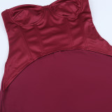 Deep V Neck Off Shoulder Evening Dress FL-25054