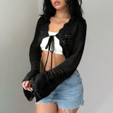 Long Sleeve Knits Hollow Out Cardigan Coat GMJF-50173