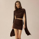 Solid Color Sleeeless Two Piece Skirts Set ANDF-2601