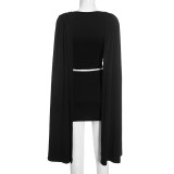 Solid Color Sleeeless Two Piece Skirts Set ANDF-2601