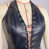 PU Leather Sleeveless Bandage Dress GPBY-9988