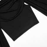 Solid Color Sleeeless Two Piece Skirts Set ANDF-2601