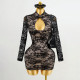 Lace Hollow Out Mini Dress GHYX-5108
