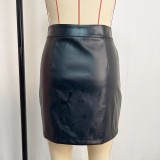 PU Leahter Zipper Mini Skirts GPBY-8153