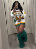 Letter Print Long Sleeve Sport Mini Dress SFY-835