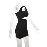 Water Ripple Off Shoulder Sexy Mini Dress YMYF-9264