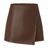 Flap PU Leather Zipper Culottes ANDF-7920