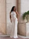 Slash Shoulder Backless Pleated Maxi Dress SFY-834