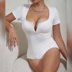 V Neck Long Sleeve Bodysuit YMYF-9263