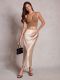 Solid Color Satin Long Skirt ANDF-8140