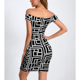 One Shoulder Print Mini Dress YMYF-9319