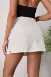 Solid Color Double-slit Zipper Culottes ANDF-7762