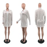 VIP1 Mesh See Through Print Shirt QKYF-71520