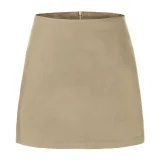 Solid Color Double-slit Zipper Culottes ANDF-7762