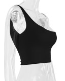 Single Shoulder Solid Color Tops YMYF-8803
