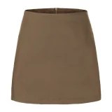 Solid Color Double-slit Zipper Culottes ANDF-7762