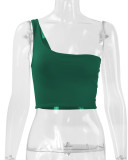 Single Shoulder Solid Color Tops YMYF-8803